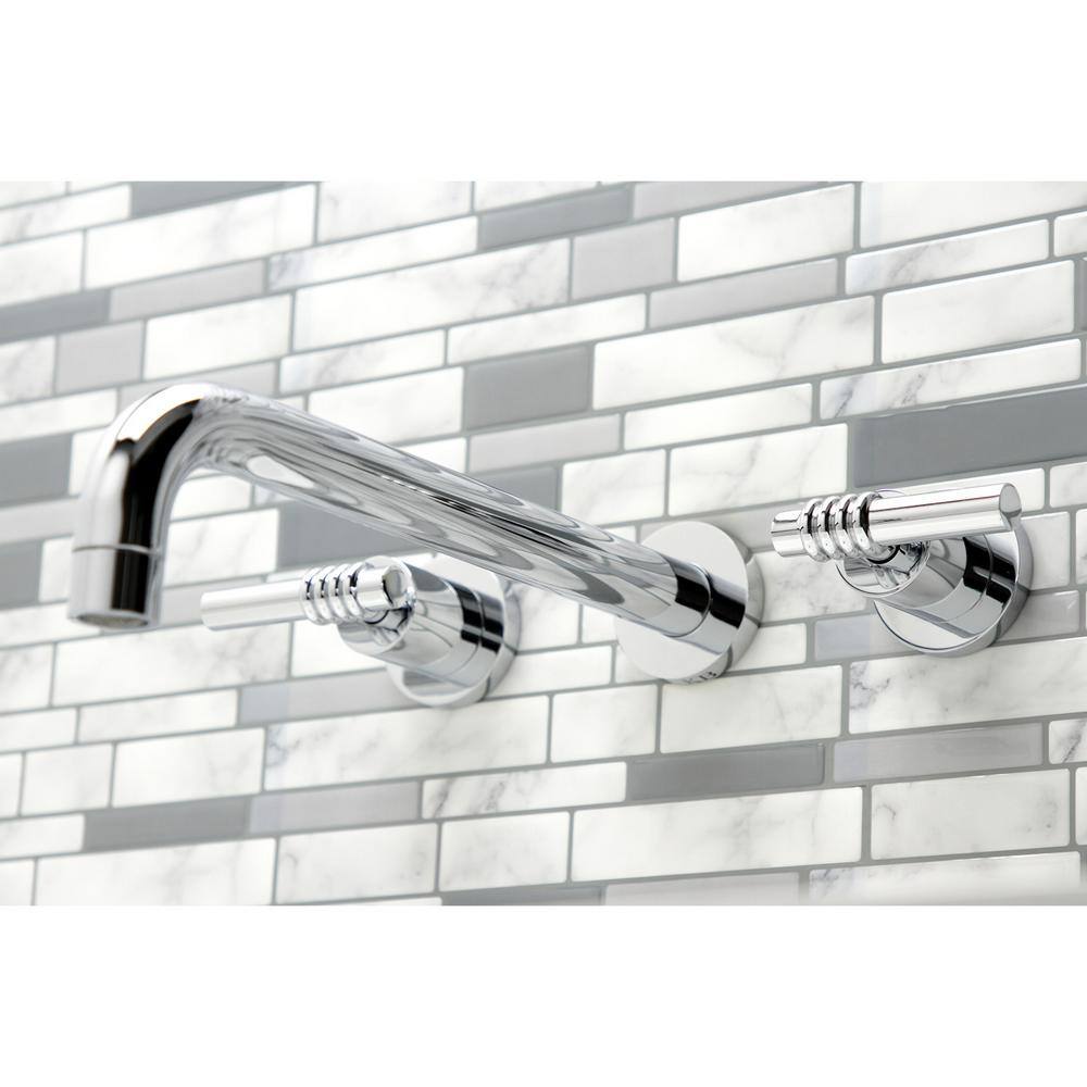 Kingston Brass Milano 2-Handle Wall Mount Tub Faucet in Polished Chrome (Valve Included) HKS8051ML