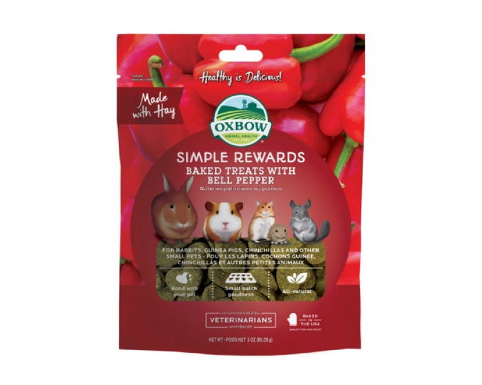 Oxbow Simple Rewards Baked Treats with Bell Pepper， 3 oz.