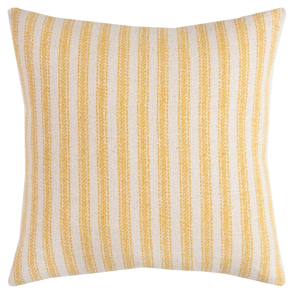 Rizzy Home Ticking Stripe Cotton Canvas Throw Pillow