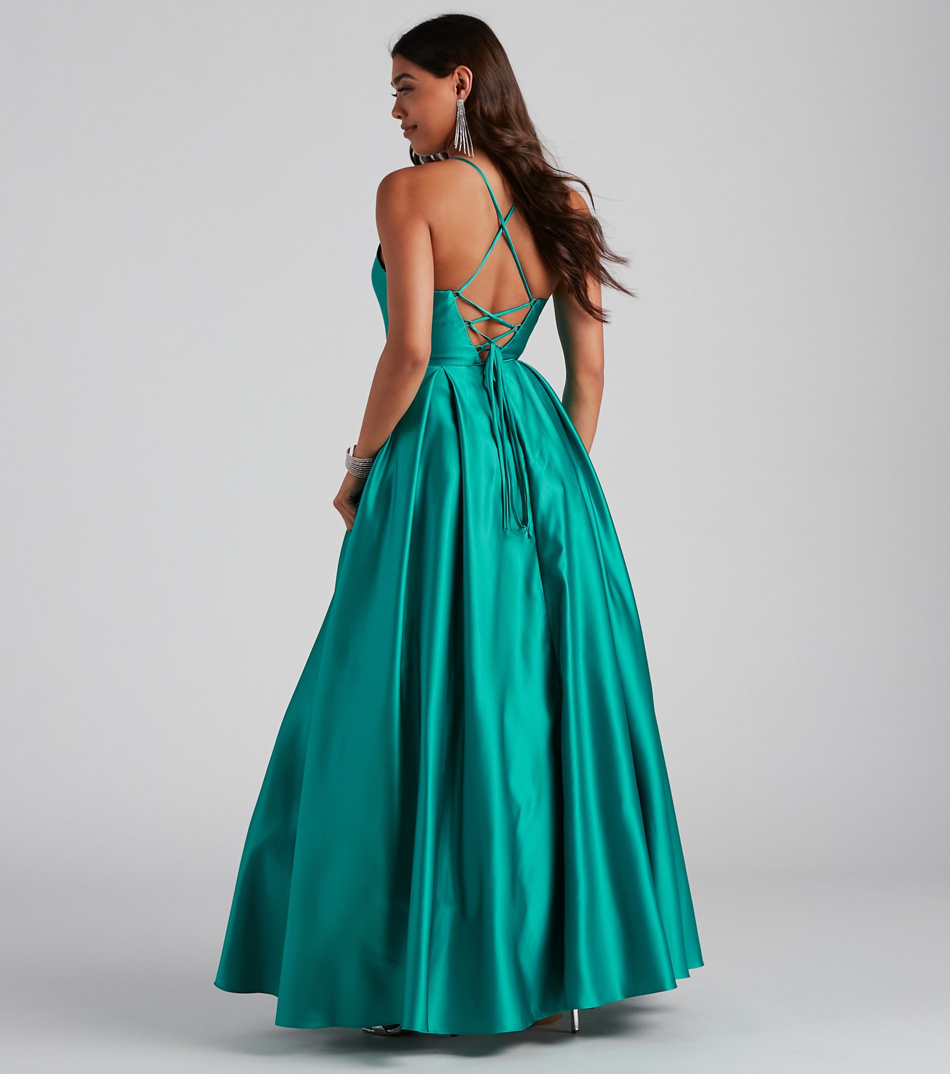 Molly Satin Lace Up Ball Gown