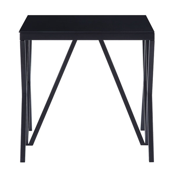 Coffee Table End Table Living Room Table No Storage in Black and Glass