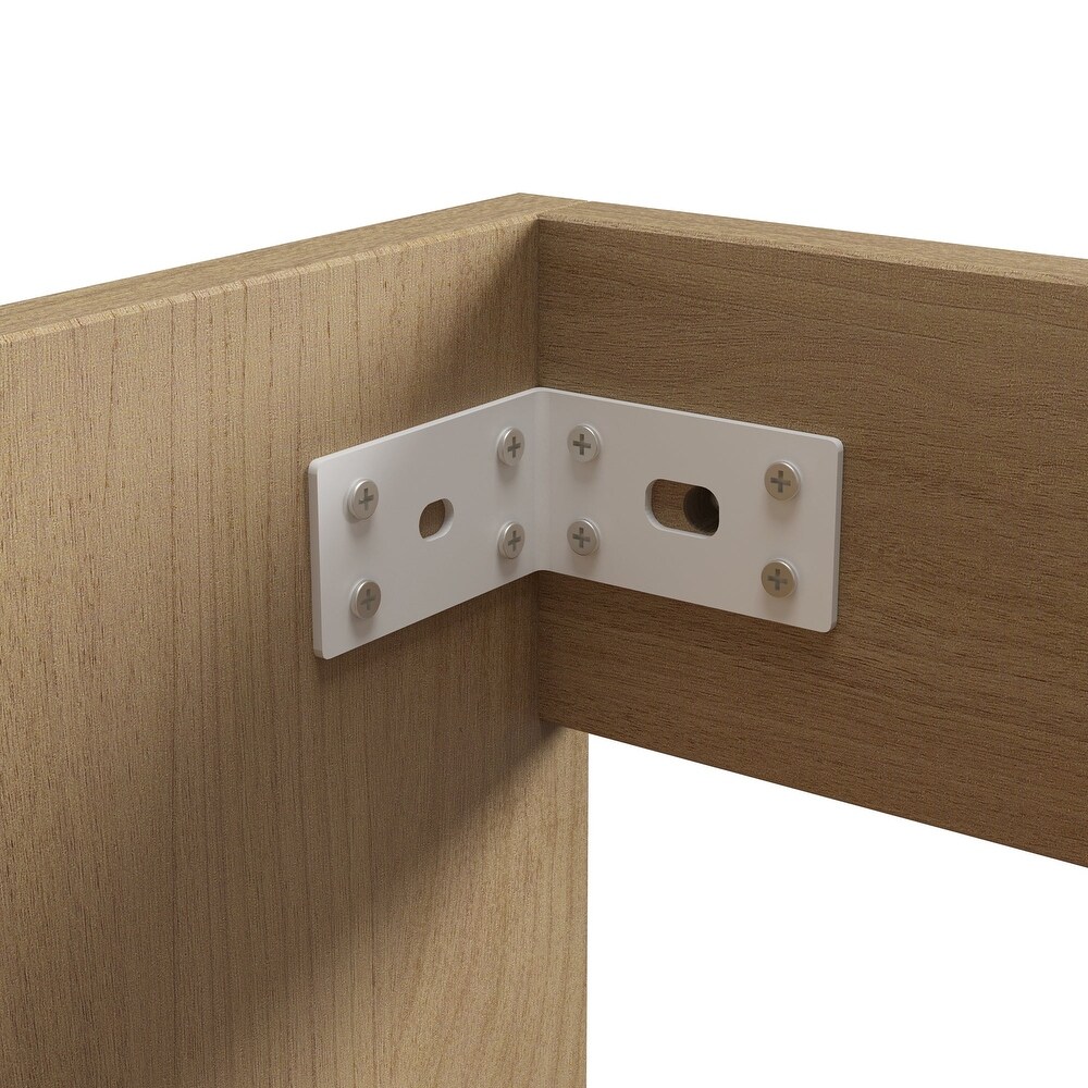 Plywood Wall Mounted Bathroom Vanity Set in Light Oak with Integrated Ceramic Sink