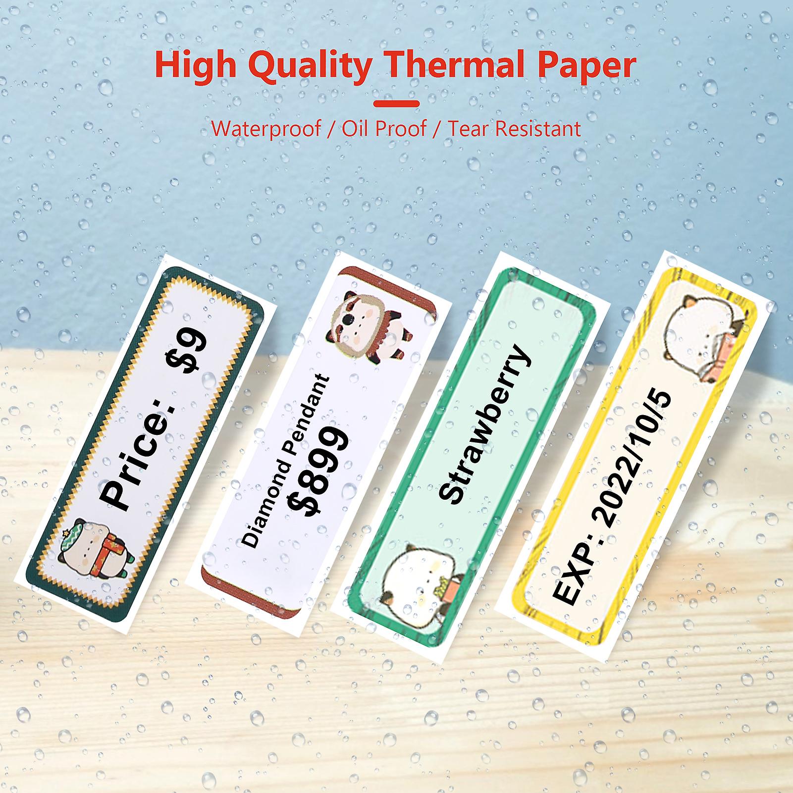 Label Paper Thermal Printing Paper Name Price Size Barcode Sticker Waterproof Tear Resistant 14x50mm 130sheets/roll Compatible With D11 Label Printer