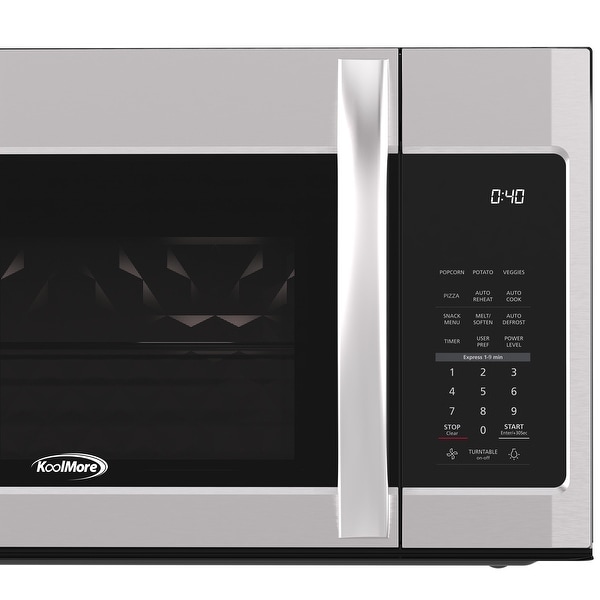 1.9 Cu. Ft. Over the Range Microwave Oven with Oven Lamp and 300CFM Recirculation Vent Hood Function - 1.9 cu ft