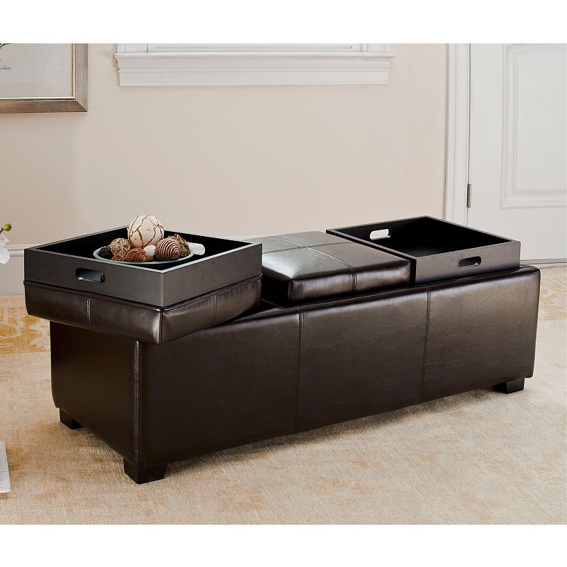 Safavieh Harrison Triple Tray Storage Ottoman