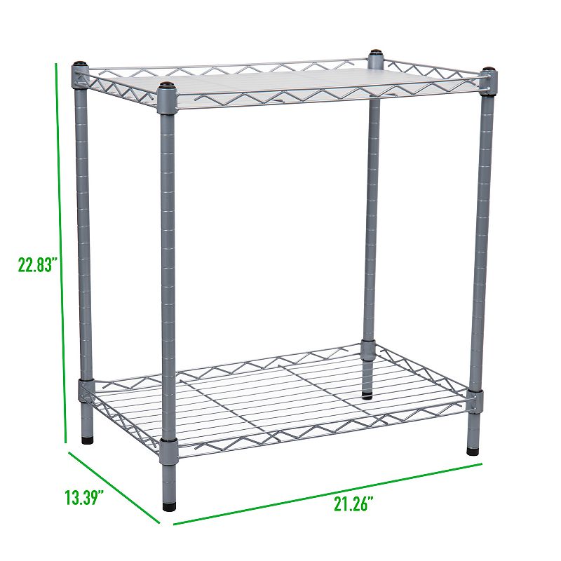 Mind Reader Alloy Collection， 2-Tier Industrial Microwave Stand with Utility Shelf