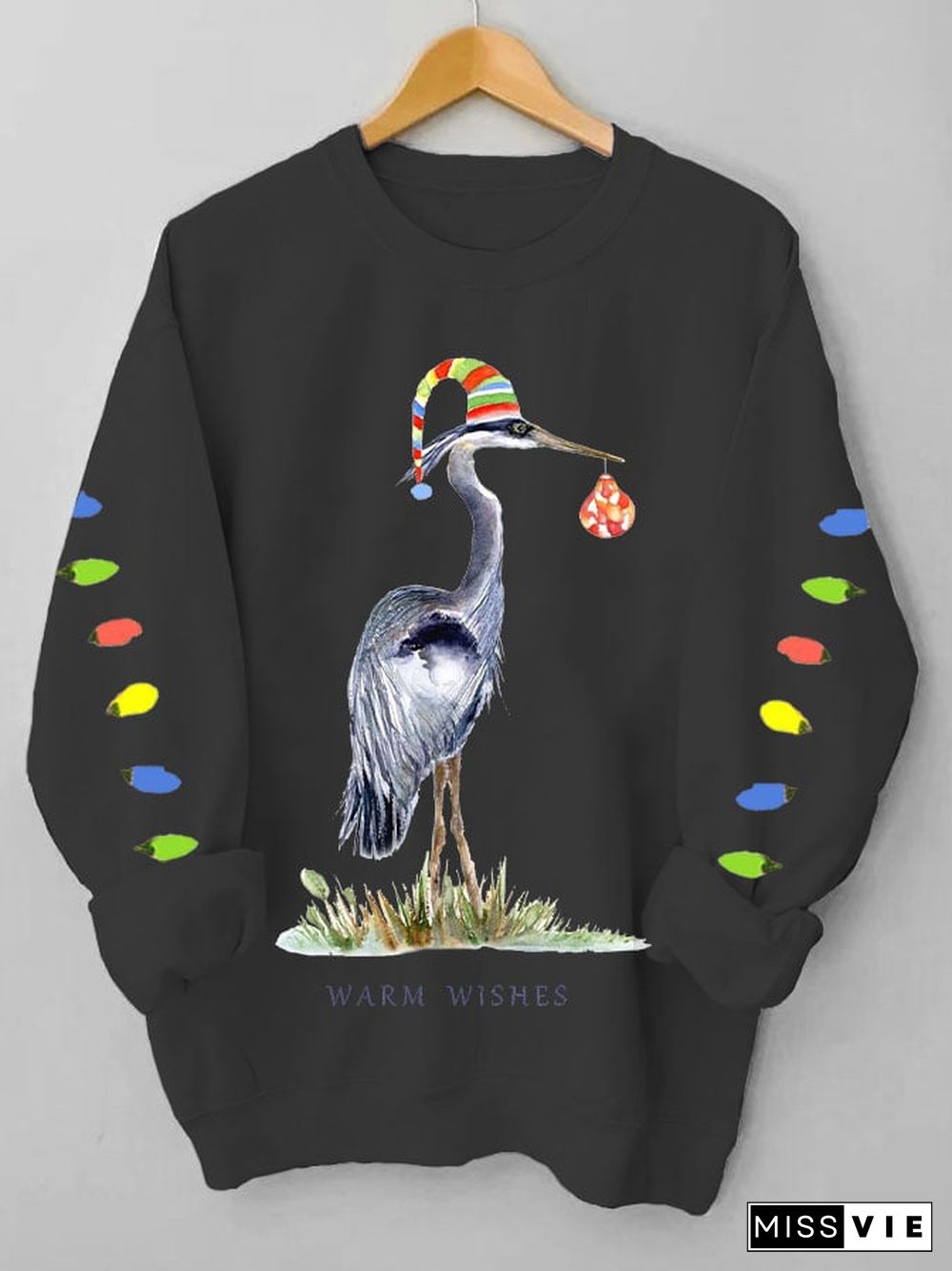 Women's great blue heron Christmas sweatshirt