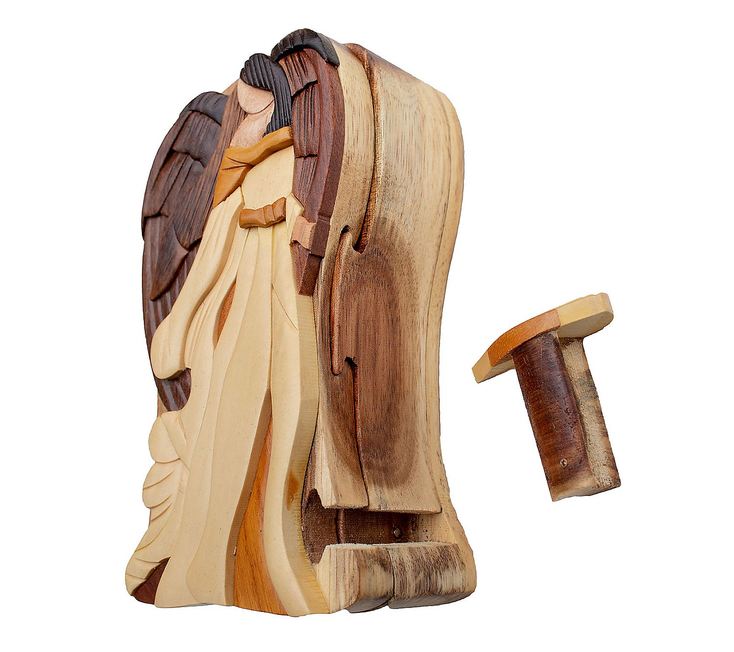 Carver Dan's Angel Standing Puzzle Box with Magnet Closures