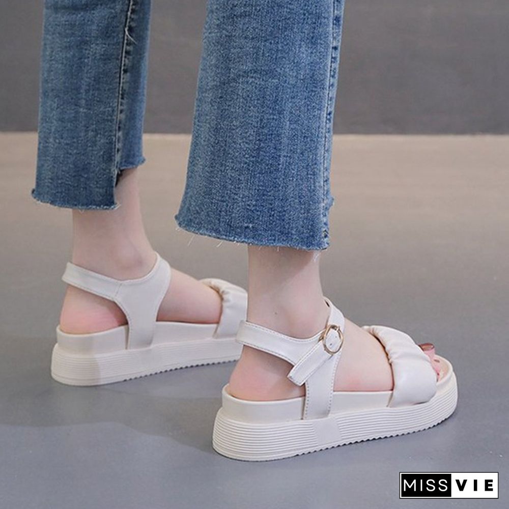 Women Sandals Summer Casual Platform Shoes Fashion Open Toe Ankle Buckle Strap Sandals Beach Sport Sandalia