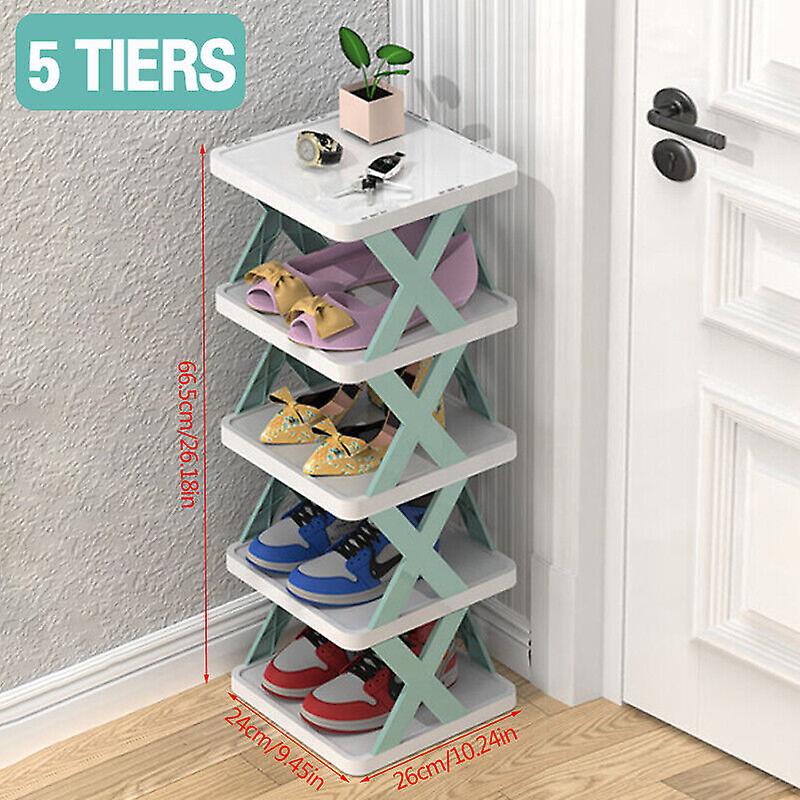 4/7tiers Diy Shoe Rack Narrow Stckable Free Standing Shoe Storage Tall Organizer W12584661