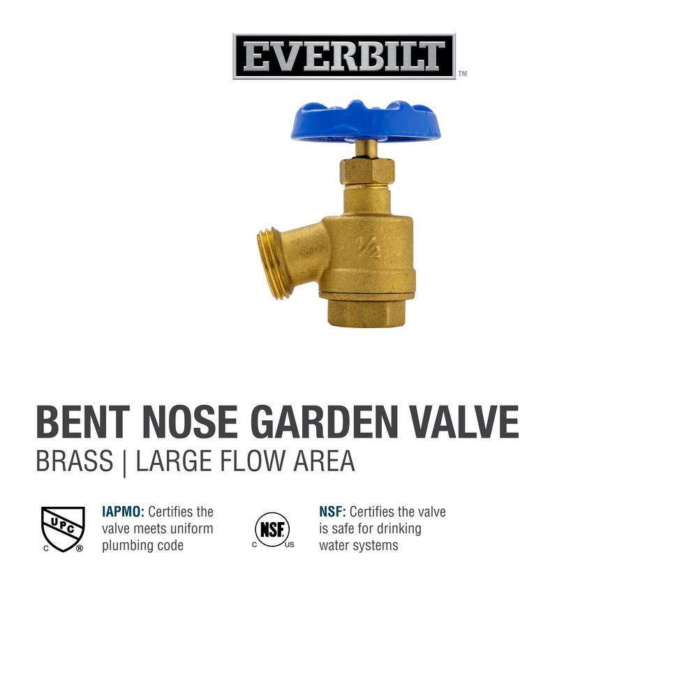 Everbilt 12 in. Brass Bent Nose Garden Valve 108-103EB