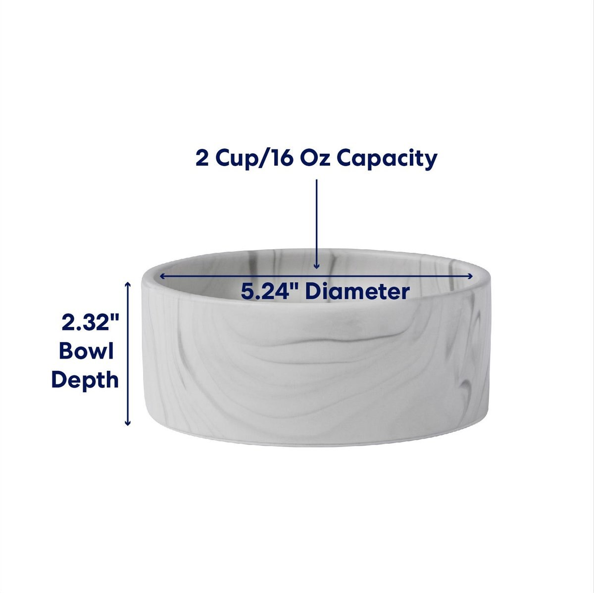 Frisco Marble Design Non-skid Ceramic Dog and Cat Bowl