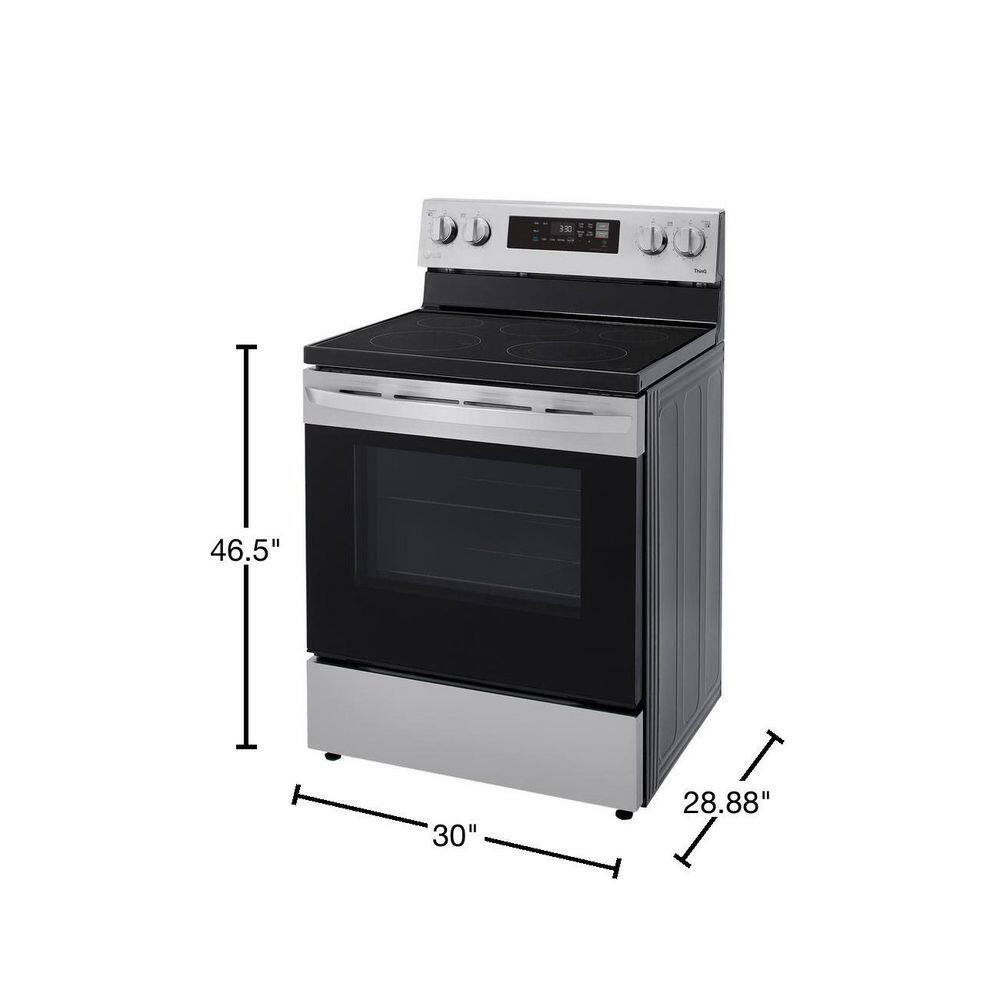 LG 6.3 cu.ft. Single Oven Electric Range with EasyClean Wi-Fi Enabled in Stainless Steel LREL6321S