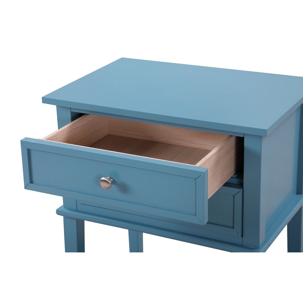 LYKE Home 2 Drawer Blue Nightstand