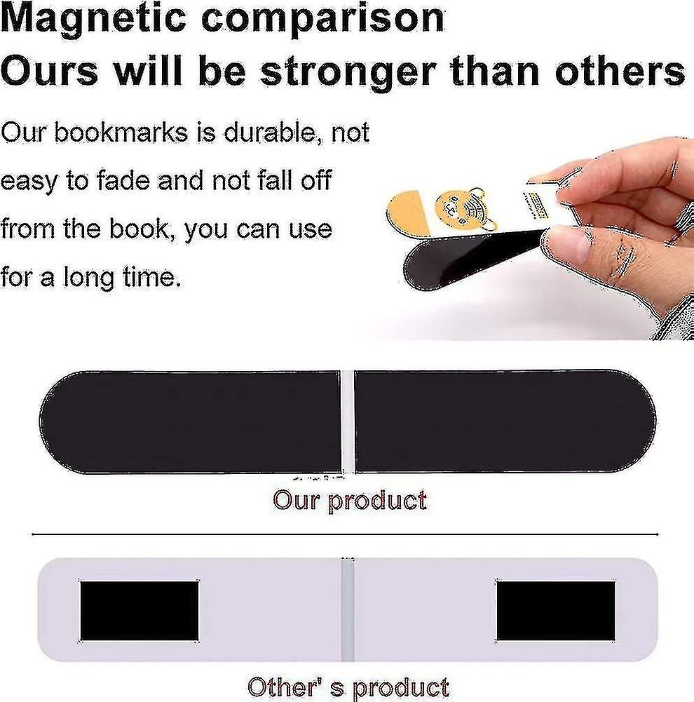 36 Pieces Magnetic Bookmarks Page Markers， 36 Magnetic Optical Bookmarks