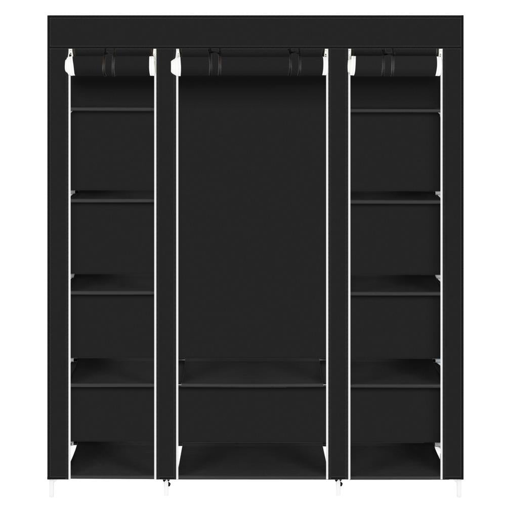 UBesGoo Portable Closet Organizer Wardrobe Storage Clothes Organizer with 12 Shelves, Black