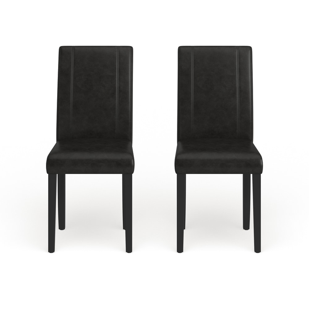 Roundhill Furniture Urban Style Solid Wood Leatherette Small Padded Parson Chairs (Set of 2)