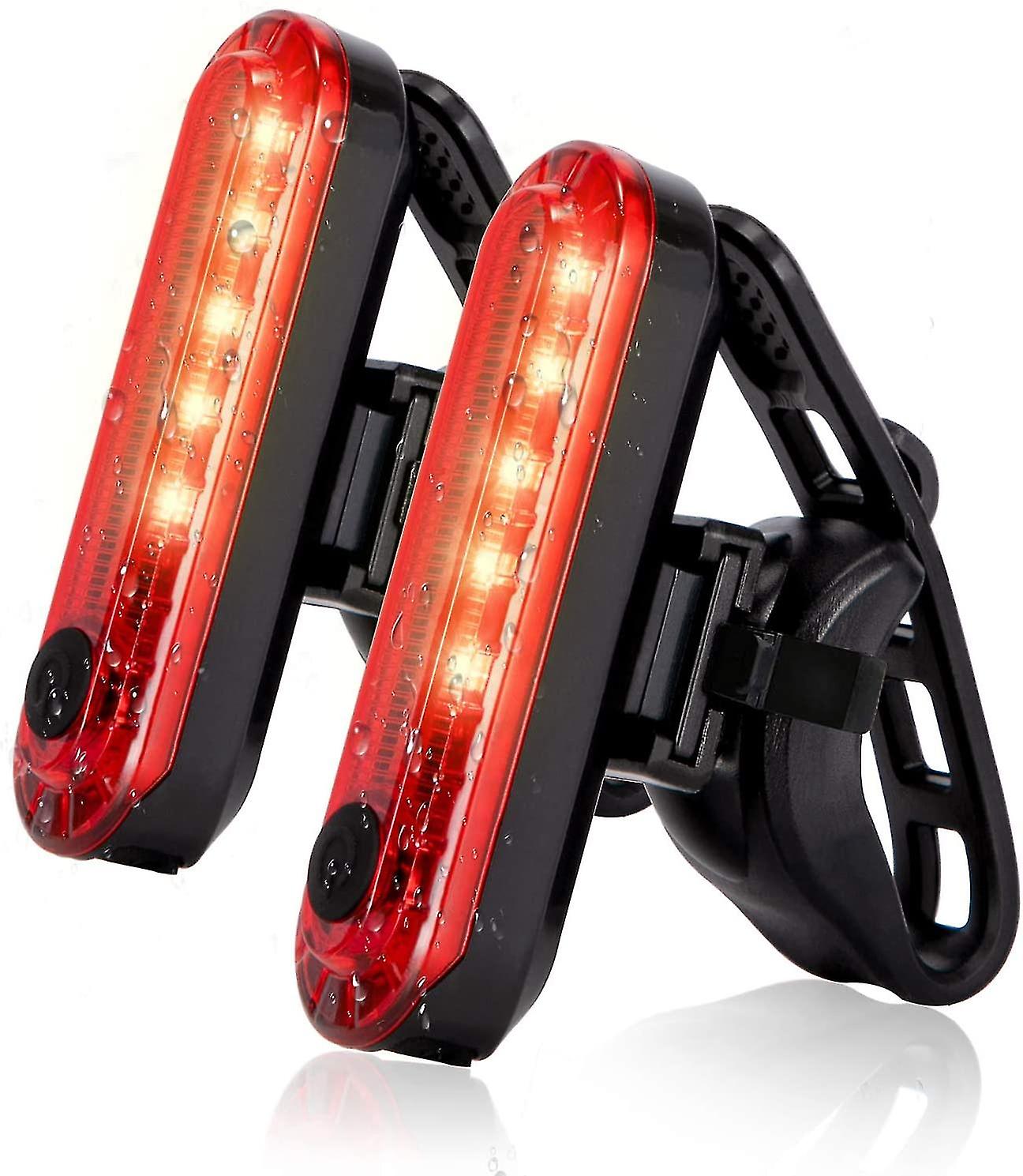 Miman 2 Pack Bike Tail Lights Waterproof Bicycle Rear Light Rechargeable Safety Warning Lamp