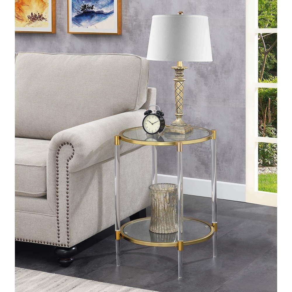 Convenience Concepts Royal Crest 2 Tier Acrylic Glass End Table