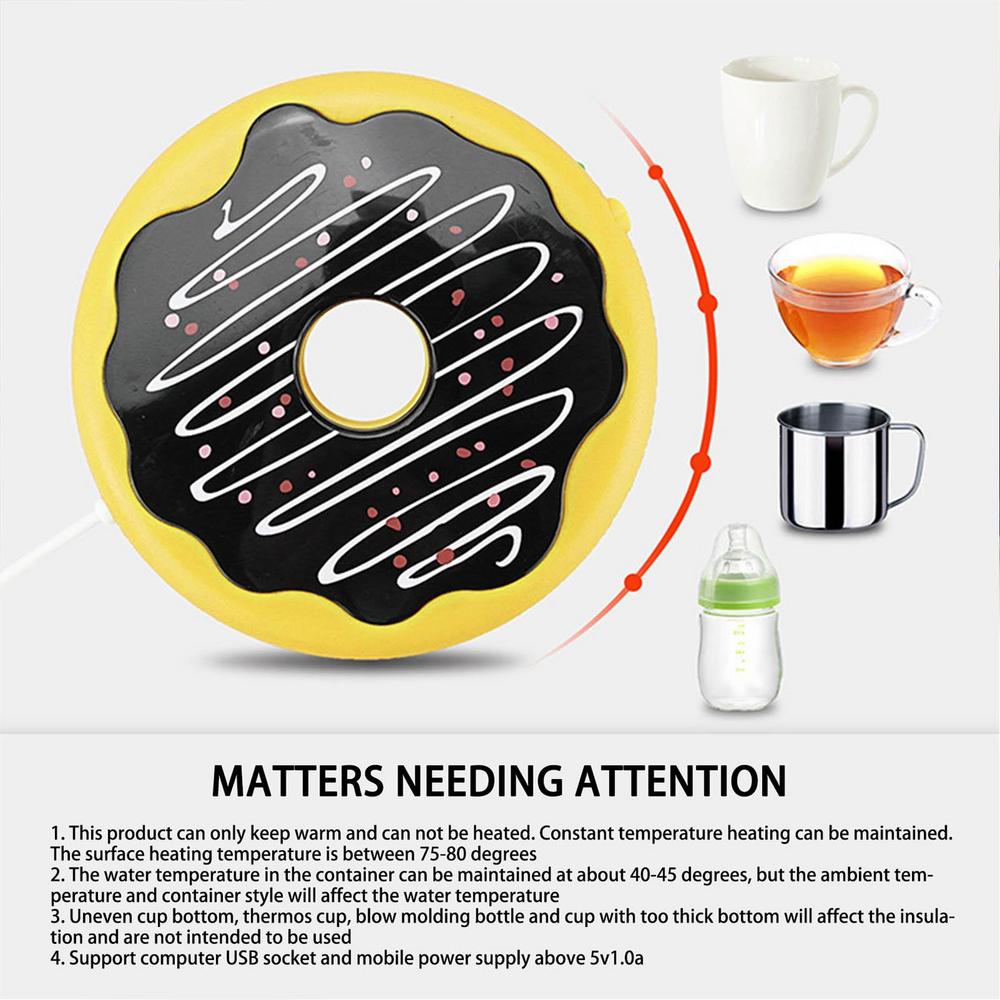 Tohuu Warmer Coaster Donut Mug Coaster Mug Warmer Cup Warmer For Home Office Desk Use Electric Beverage Warmer Constant Temperature Plate For Tea incredible