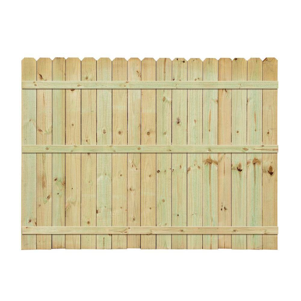 Installed Pressure Treated Pine Dog-Ear Picket Fence HSINSTIFPDEPF