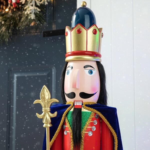 Glitzhome 36inch Wooden Christmas King/Drummer Nutcracker