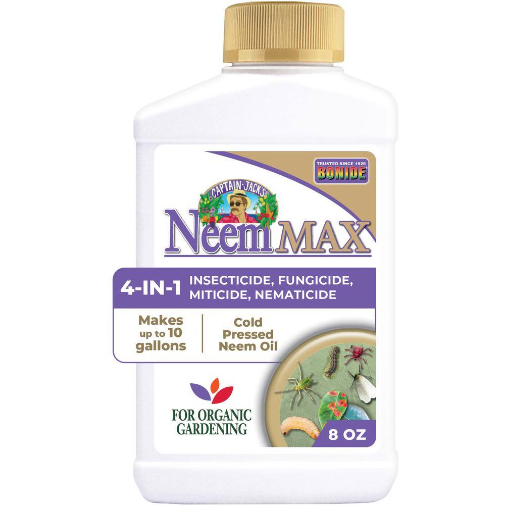 Bonide Captain Jack's Neem Max 8 oz Concentrated Cold Pressed Neem Oil Insecticide Fungicide Miticide and Nematicide 020