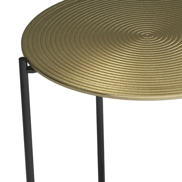 WYNDENHALL Medford Modern 17 inch Wide Metal Side Table in Gold/Brass - 17