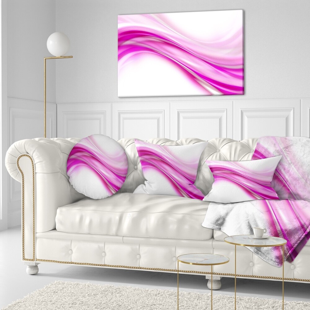 Designart 'Pink Abstract Waves' Abstract Throw Pillow