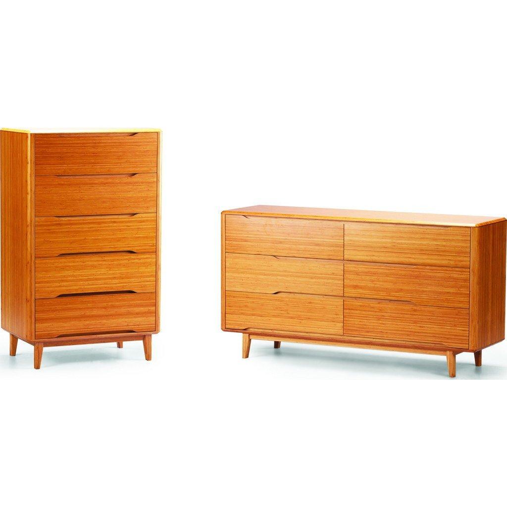 Caramelized Bamboo 5 Drawer Chest Modern Currant by Greenington