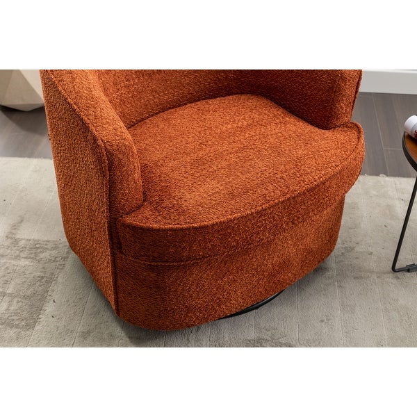 Swivel Accent Chair Living Room Round Barrel Armchair， Orange