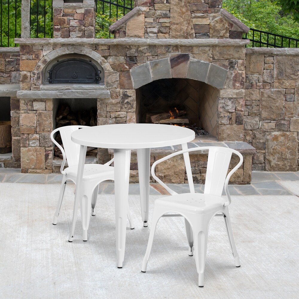 30' inch Round Metal Indoor Outdoor Table Set