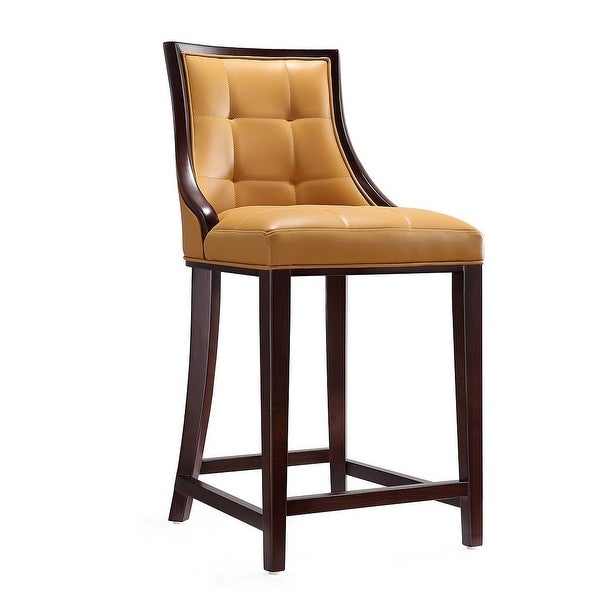 Manhattan Comfort Fifth Ave 39.5 in. Dark Walnut Beech Wood Counter Height Bar Stool (Set of 2)