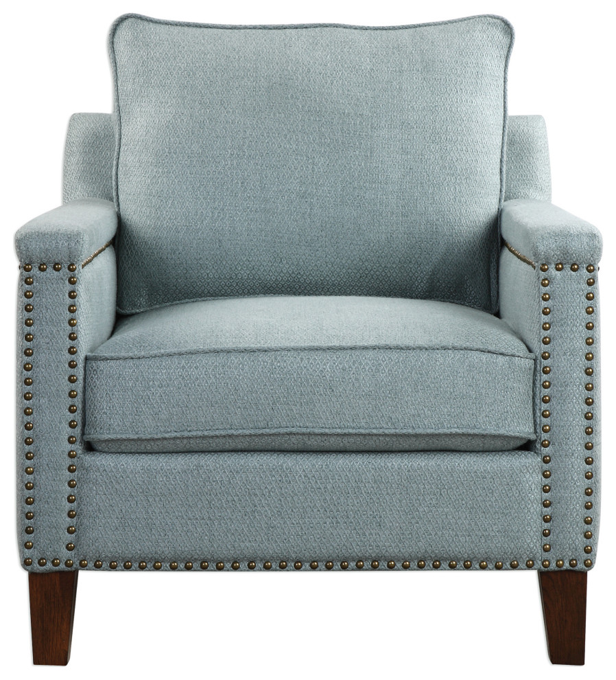 Uttermost Charlotta Sea Mist Accent Chair   Transitional   Armchairs And Accent Chairs   by HedgeApple  Houzz