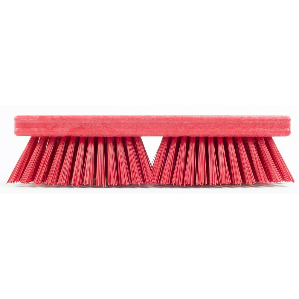 CFS Brands Sparta 10 in. Red Polypropylene Deck Scrub Brush (6-Pack) 41722EC05