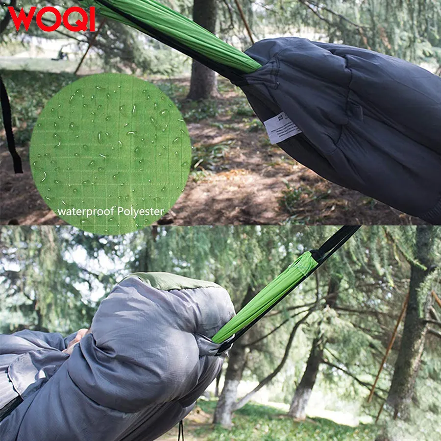 Woqi Goose Down Hammock Sleeping Bag with Compression Bag Camping Insulation Underquilt Lazy bag