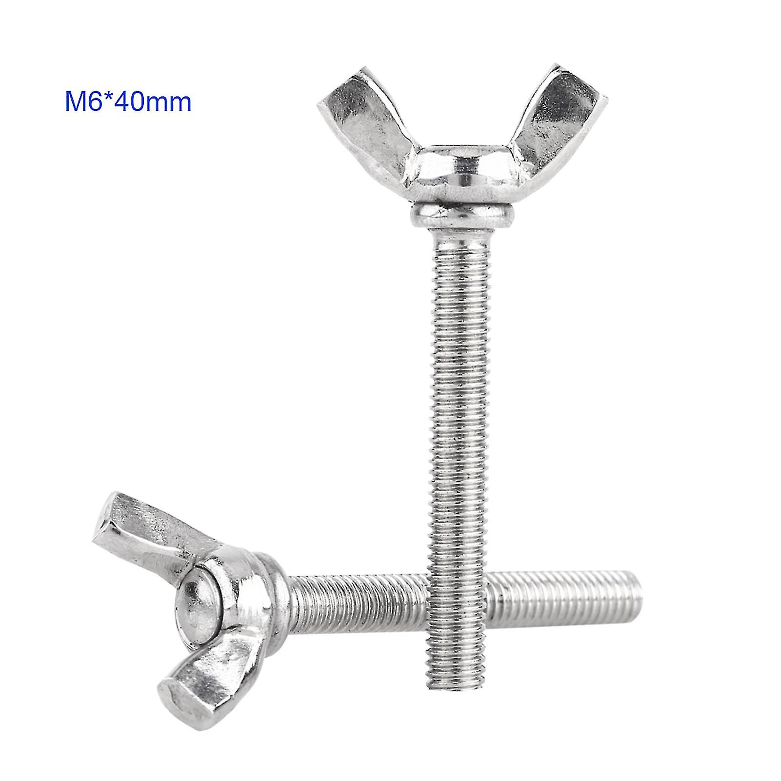 5Pcs M6 304 Silver Stainless Steel DIN316 Wing Fastener Screw Bolts (M6*40)