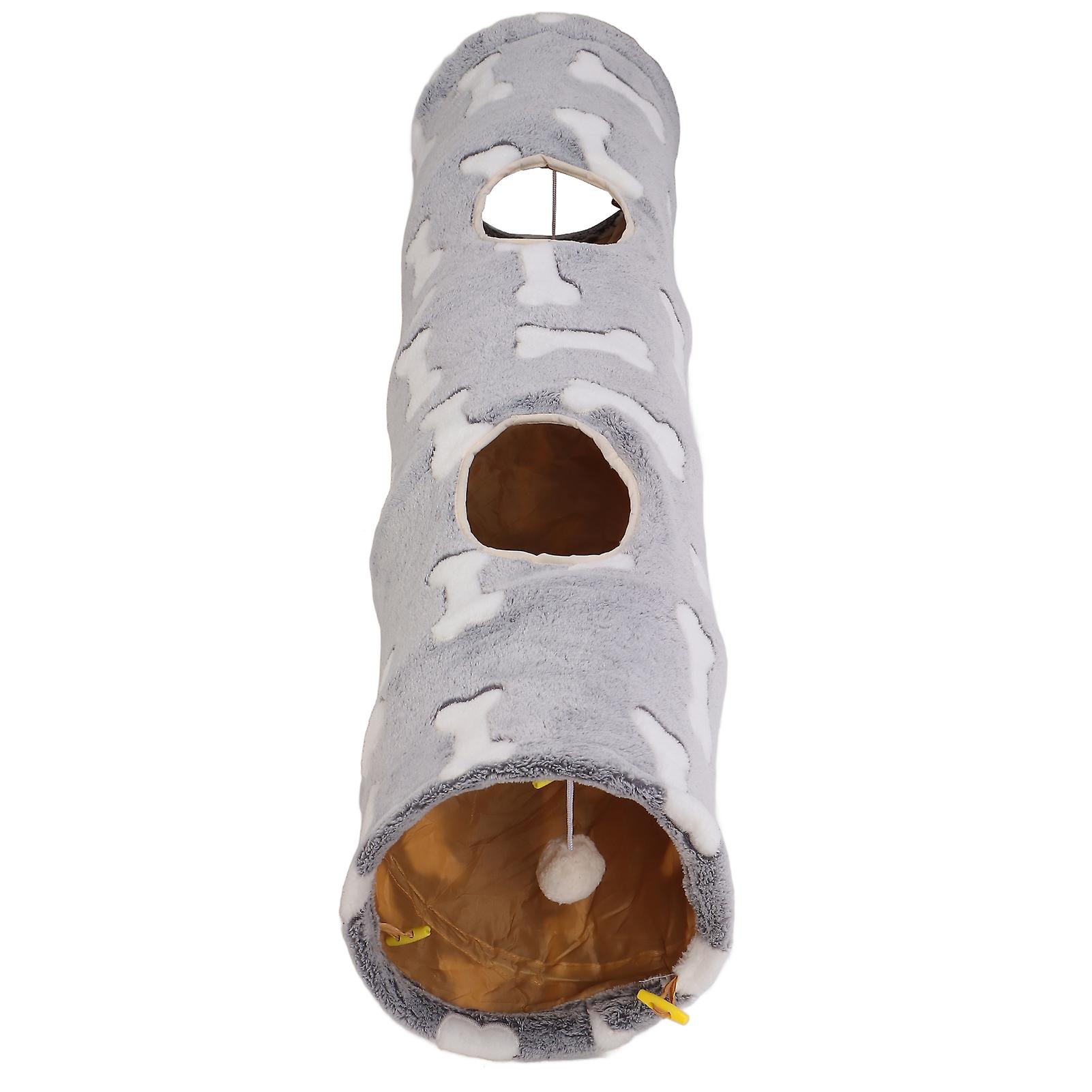 Plush Cat Tunnel Toy Collapsible Scratch Resistant Little Pet Tunnel For Cats Rabbits And Puppies