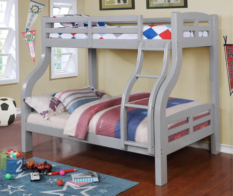 Big Bear Gray Twin-over-Full Bunk Bed