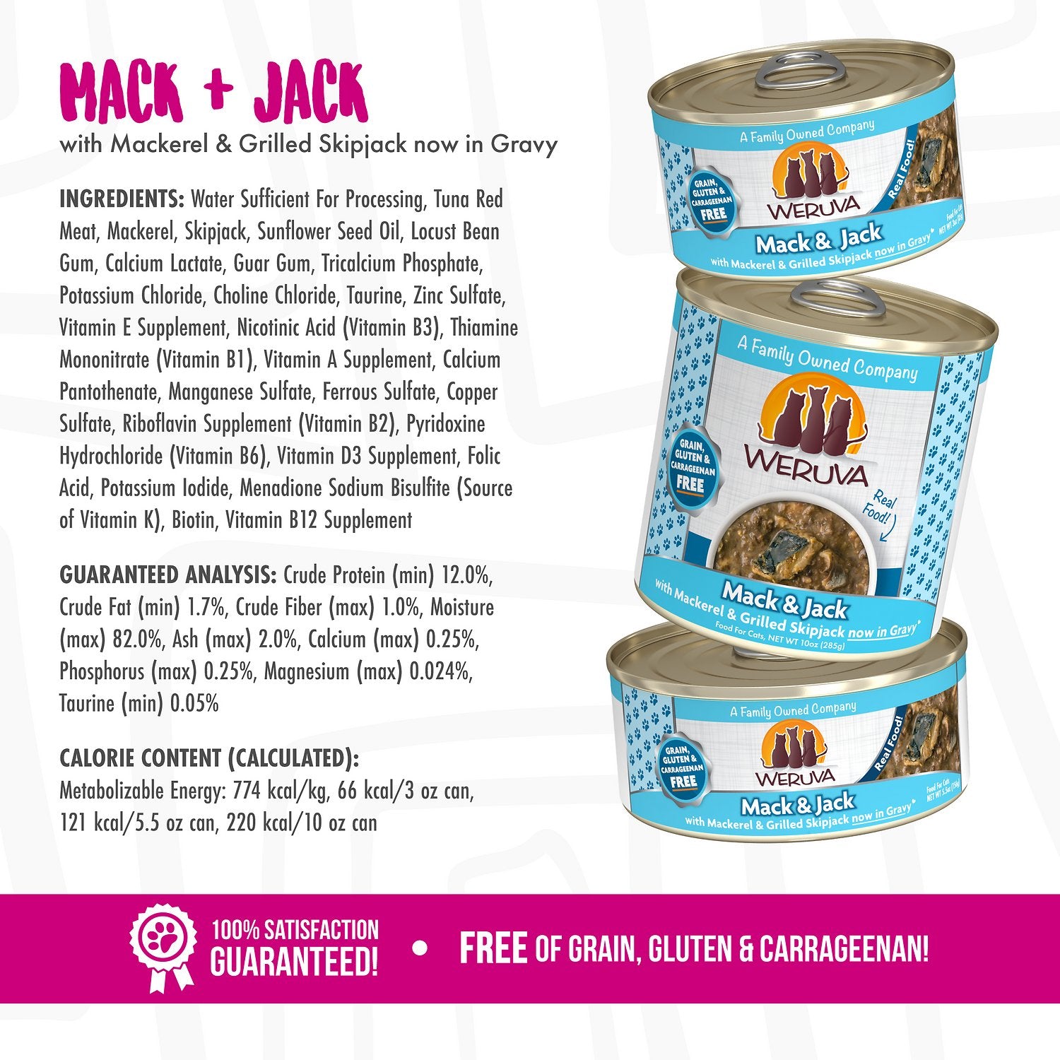 Weruva Mack And Jack With Mackerel and Grilled Skipjack Now In Gravy Gra