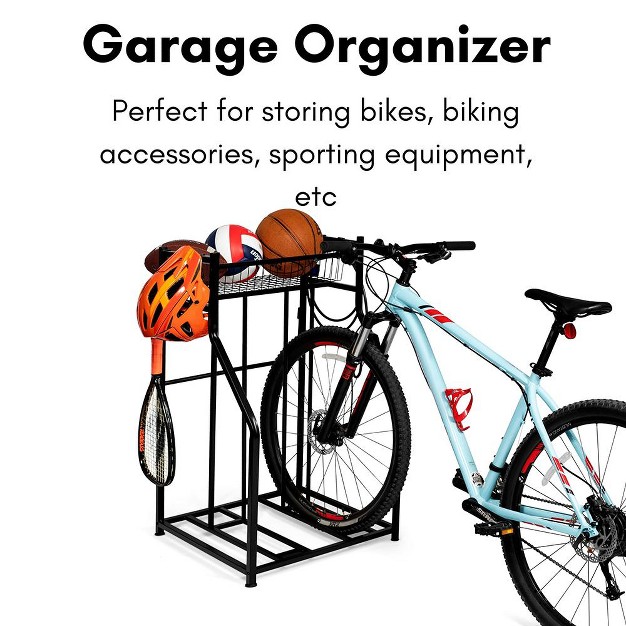 Birdrock Home 2 Bike Stand Rack With Storage