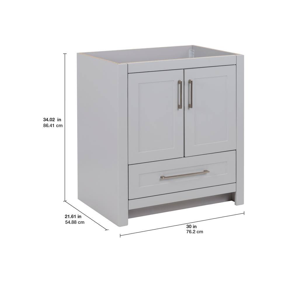 Home Decorators Collection Craye 30 in. W x 21.6 in. D x 34 in. H Bath Vanity Cabinet without Top in Pearl Gray CY30-PG