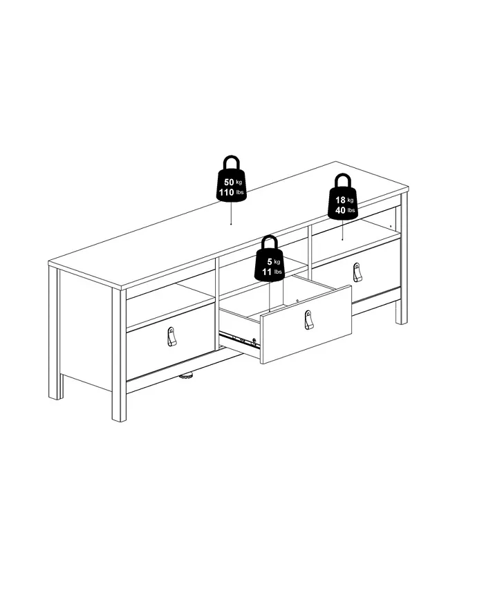 Tvilum Madrid 3-Drawer TV Stand