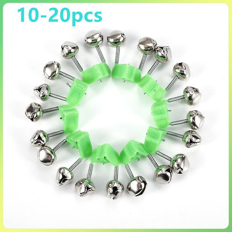 10/20pcs Fishing Bite Alarms Rod Bell Clamp Bite Sensitive Night Tip Clip Spiral Twin  Tip