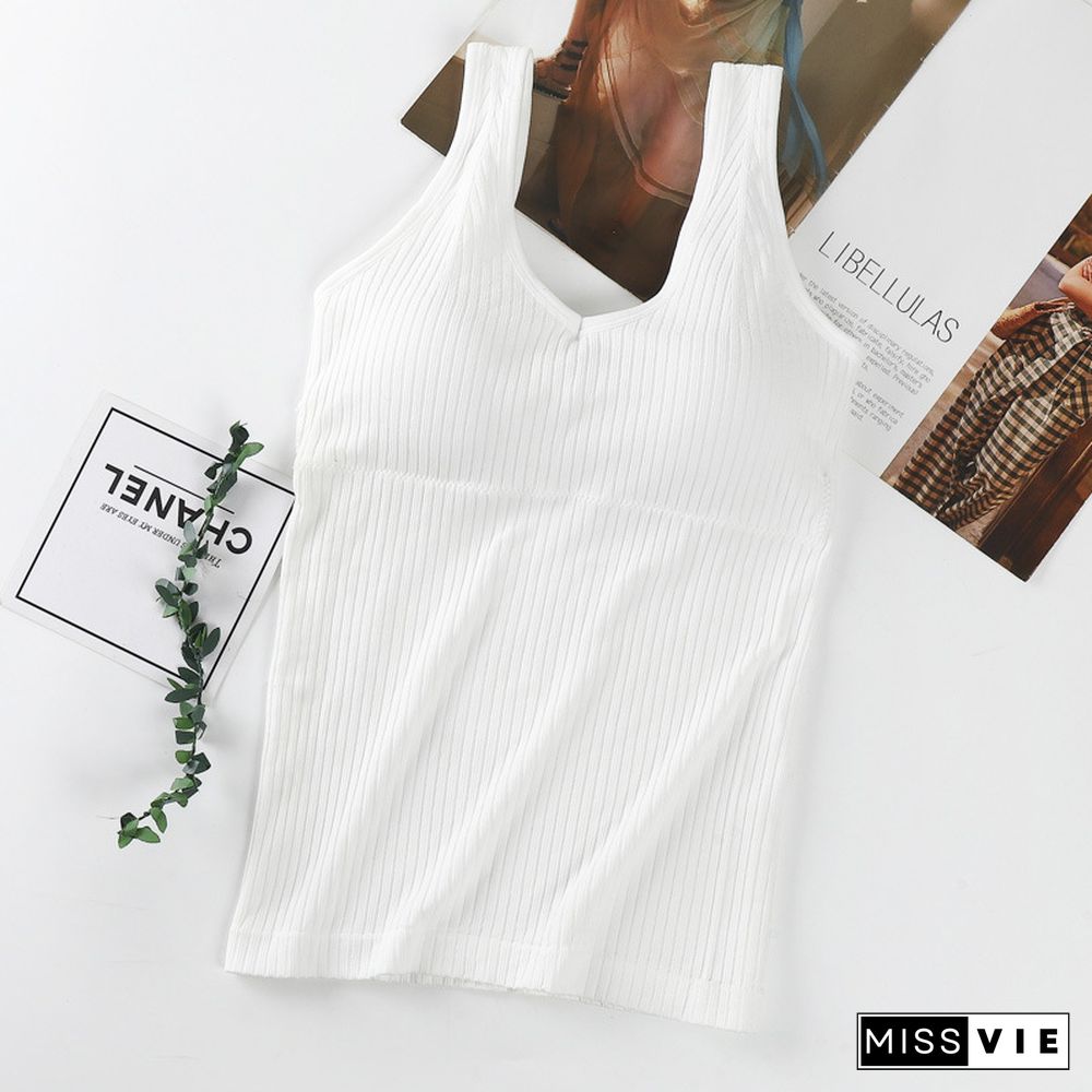 Sexy Tank Tube Top Seamless Underwear Beauty Back Solid Sleeveless Long Vest Padded Crop Tops Bandeau Women Camisoles