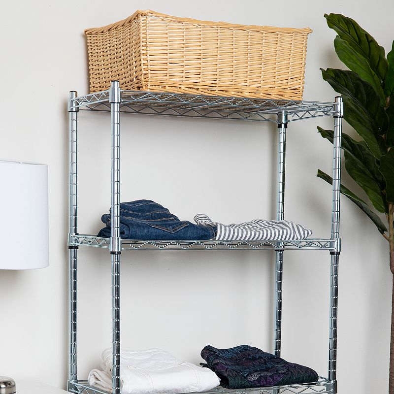 Mind Reader Alloy Collection Adjustable 4-Tier Industrial Storage Shelves