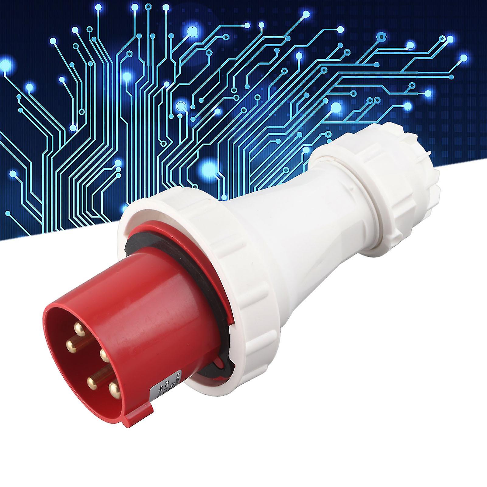 Industrial Socket CEE Aviation Connector IP67 Waterproof 5PIN 63A 220‑415V Red for Outdoor