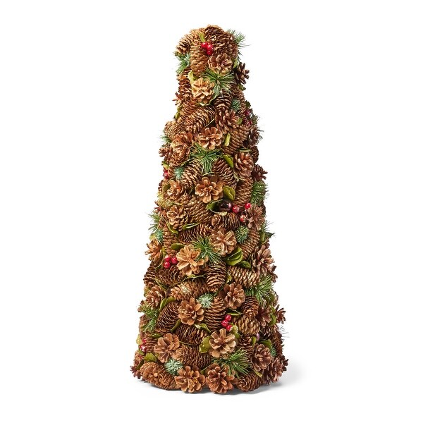 Christopher Knight Home Baja PreDecorated Pine Cone and Glitter Artificial Tabletop Christmas Tree