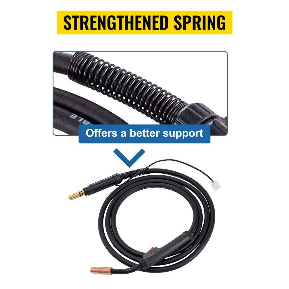 VEVOR Mig Welding Gun 11.5 ft. 150 Amp Welding Torch Stinger Replacement for Lincoln Magnum 100 l 0.025 in. to 0.45 in. Wire HQK530-5LKHQ00001V0