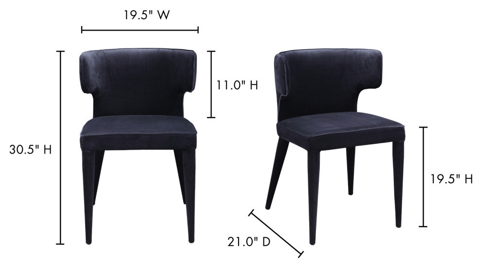 Jennaya Dining Chair Black   Midcentury   Dining Chairs   by Kolibri Decor  Houzz